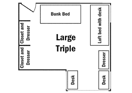 Floor plan for large triple