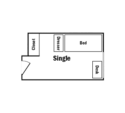 Floor plan for single room
