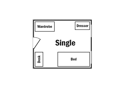 Floor plan for single room 