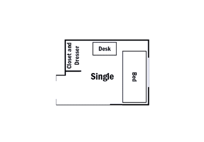 Floor plan for single room