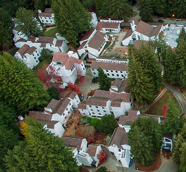 Crown College aerial view
