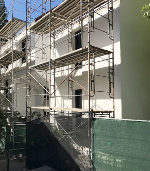 Crown College scaffolding