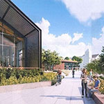 Architectural rendering of planned Rachel Carson/Oakes dining hall