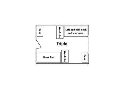 Floor plan for triple room