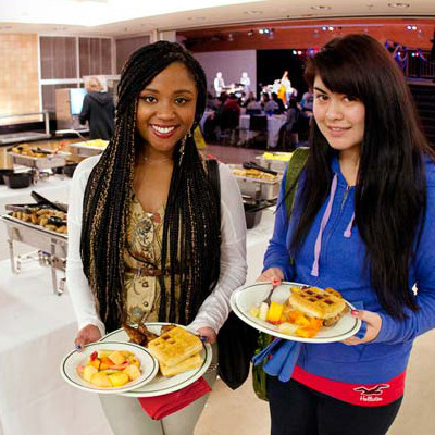 Students at Porter/Kresge Dining Hall