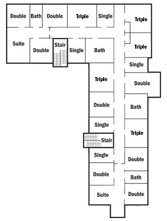 Residence hall floor plan