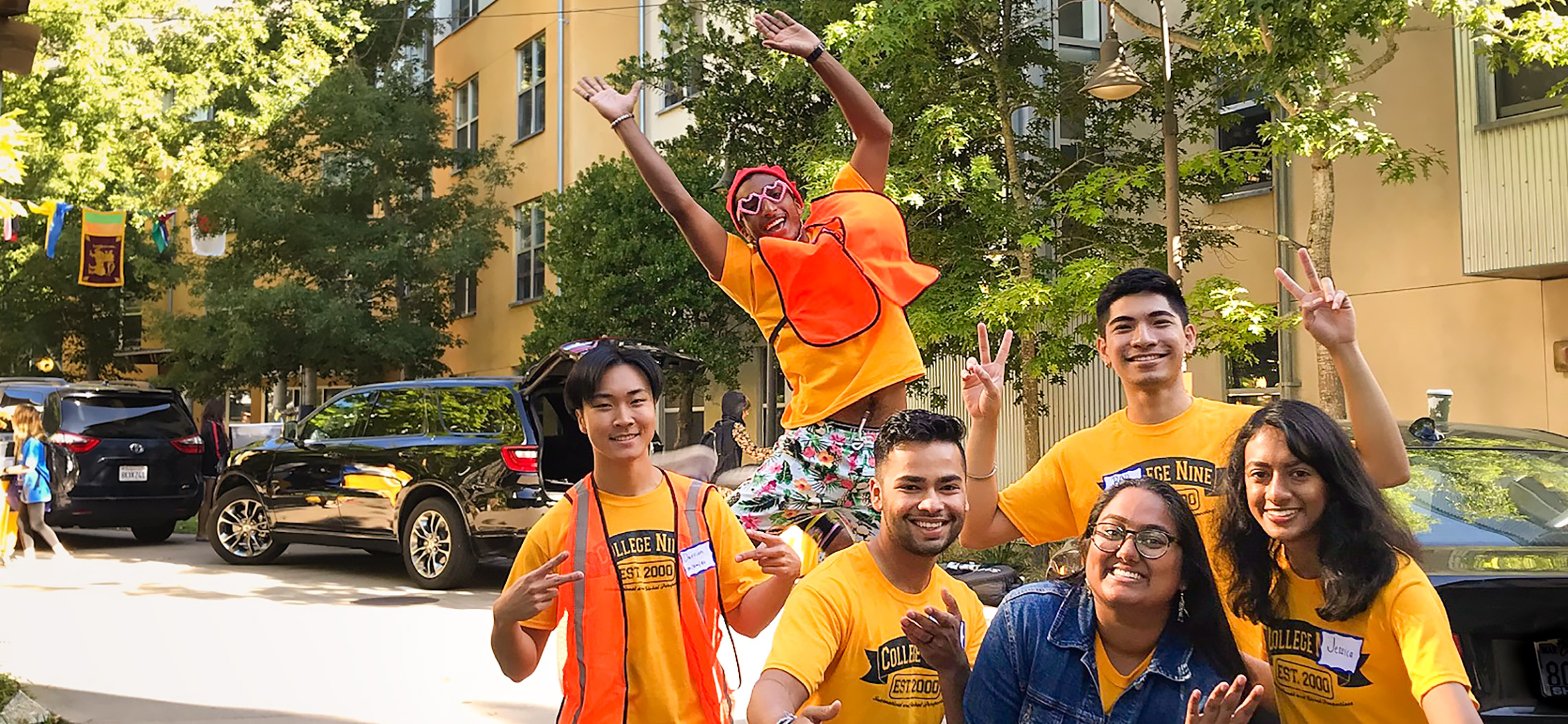 Students at College Nine Move In